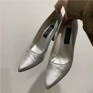 Stuart Weitzman Pumps 8 Silver Sparkle Heels